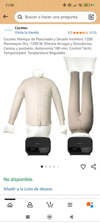 Maniquí Planchado y Secado Cecotec IronHero 1200