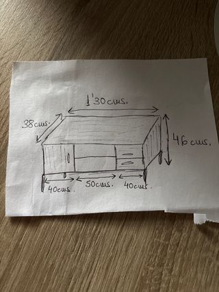 Mueble TV negro y madera