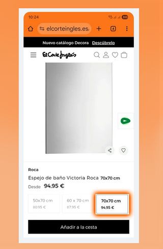 Espejo Roca Victoria 70cm Gris Nuevo