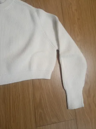 Jersey Zara Blanco Manga Larga