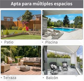 Sombrilla Doble Beige/Blanca 270x445x260cm