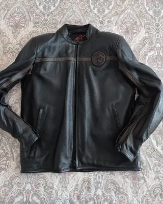 Chaqueta Moto Alpinestars Vintage Cuero Marrón