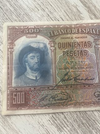 Billete 500 pesetas 1931