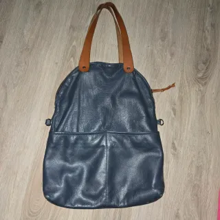 Bolso de piel Hakei azul