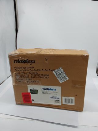 Relaxdays Mosquitera Carpa 3x3 con Cremallera, Tela, 12 m, Negro