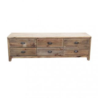Porta TV 6 Cassetti Pino Riciclato 180x45x55 cm