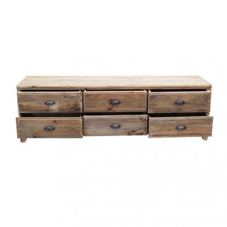 Porta TV 6 Cassetti Pino Riciclato 180x45x55 cm