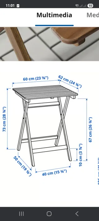 Conjunto mesa y sillas madera terraza