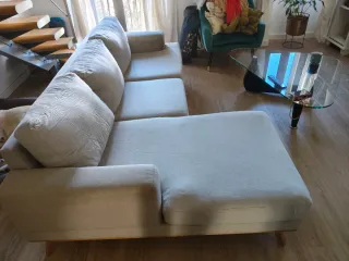 Sofá Cheslong 3 cuerpos tela