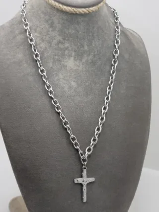 Collar Cruz abstracta Acero Quirúrgico