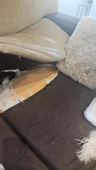 Sofá Chaiselongue Marrón y Beige