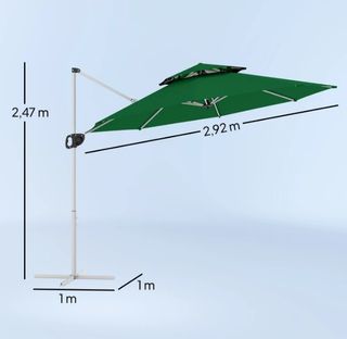 Parasol Excéntrico Verde Ø292 cm