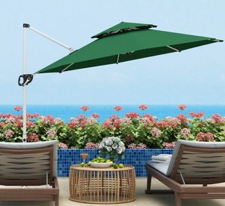 Parasol Excéntrico Verde Ø292 cm