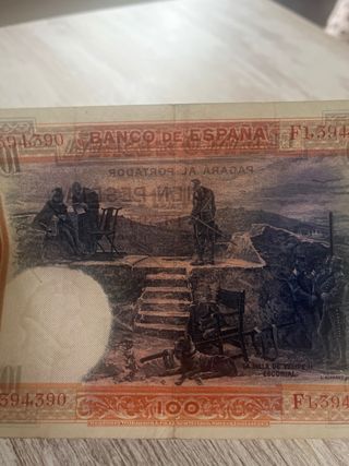 Billete 100 Pesetas España 1925 Felipe II