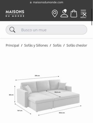 Sofá Cama Gris Maisons du Monde