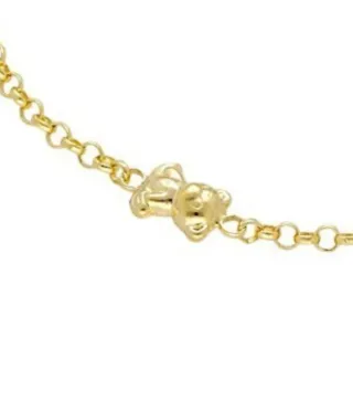 Pulsera Infantil Ositos Rolo Oro 18 Klt