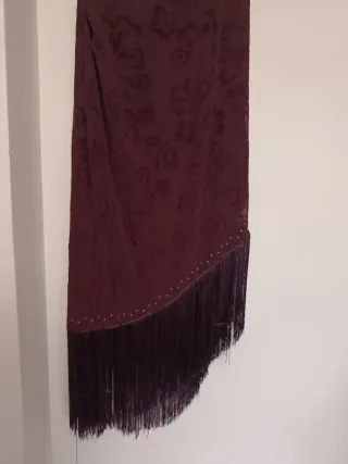 Vestido midi largo Asimétrico Flecos Devoré zara
