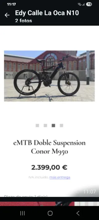 Bicicleta eléctrica marca CONOR 950