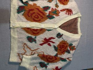 Cardigan misto lana fantasia floreale XL