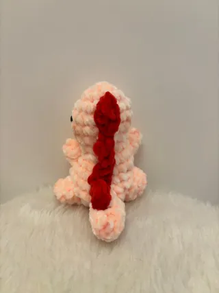 Dinosaurio crochet rosa 11cm