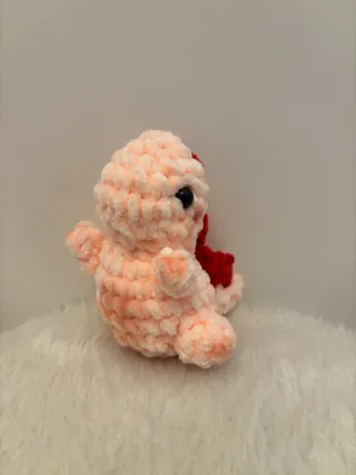 Dinosaurio crochet rosa 11cm