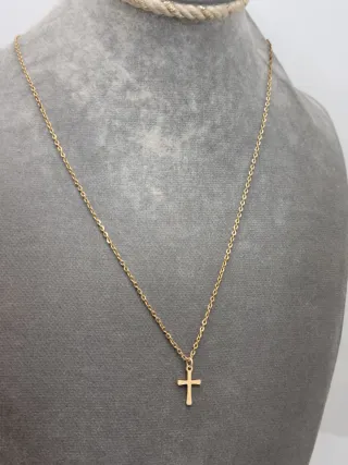 Colgante Cruz Chapado Oro Acero Quirúrgico