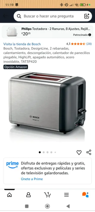 Tostadora Bosch DesignLine Acero Inoxidable