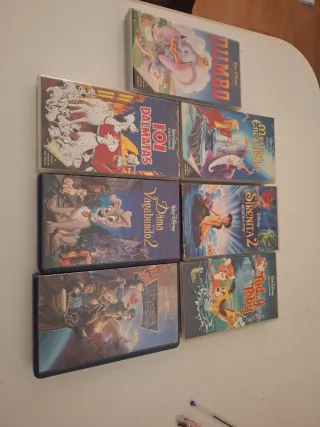 Lotto di 7 film Disney VHS classici
