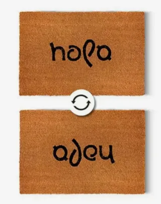 Tappeto d'ingresso Hola y Adeu Fibra Cocco