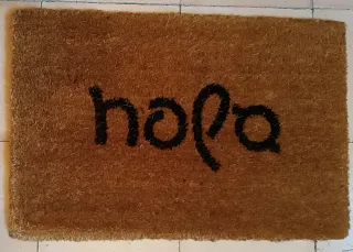 Tappeto d'ingresso Hola y Adeu Fibra Cocco