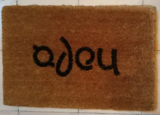 Tappeto d'ingresso Hola y Adeu Fibra Cocco