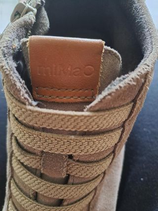 Botines miMao Piel Beige/Marrón Talla 39