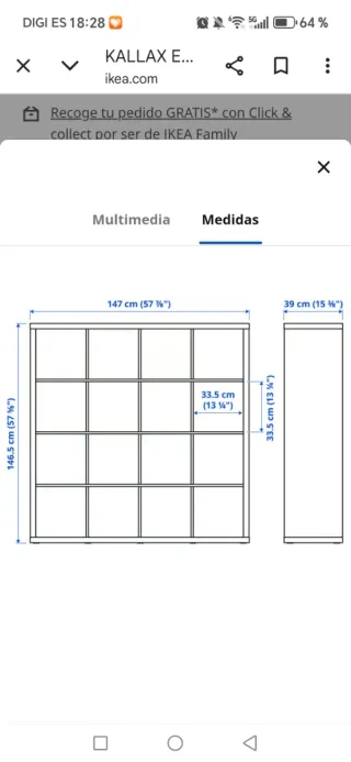 Mueble Modular Ikea Beige/Marrón