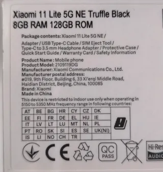 Teléfono Xiaomi 11 Lite 5G NE Negro
