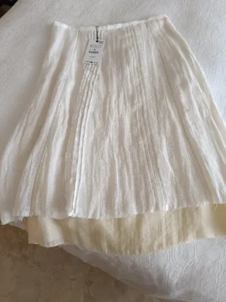 Falda Zara blanca y amarilla talla L