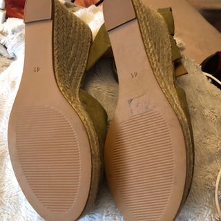 Alpargatas Tacón Piel Vuelta Yute Talla 41