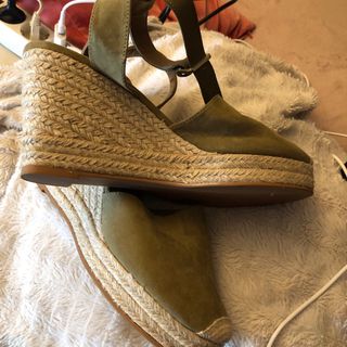 Alpargatas Tacón Piel Vuelta Yute Talla 41