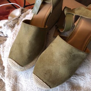 Alpargatas Tacón Piel Vuelta Yute Talla 41