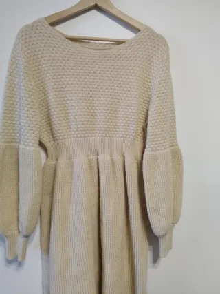 Vestido jersey mujer talla L beige