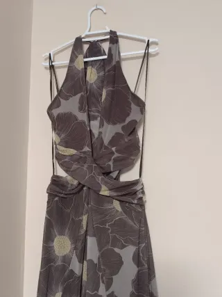 Vestido largo tul estampado CUT out