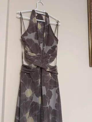 Vestido largo tul estampado CUT out