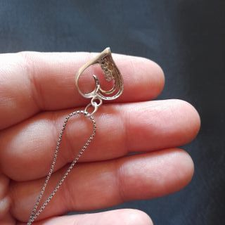 Collar Corazón Plata Ley Circonitas