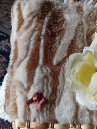 Borsa paglia decorata fiori e peluche