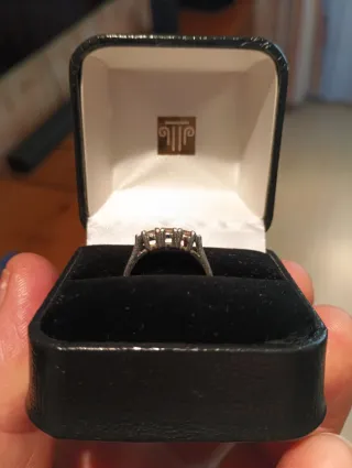 Anillo Platino 950 Diamantes Naturales 0.50