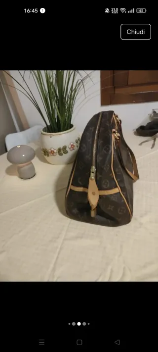 Borsa Louis Vuitton monogram marrone e beige