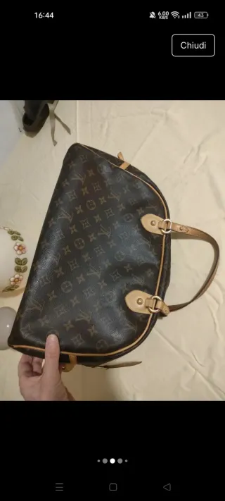 Borsa Louis Vuitton monogram marrone e beige