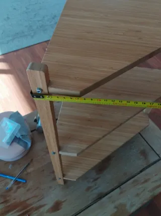 Estantería esquinera roble 3 baldas