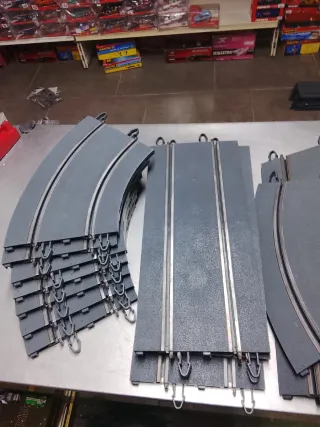 Scalextric 8 curvas 4 rectas pista Powerline gris