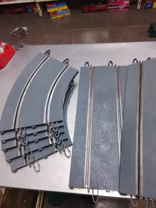 Scalextric 8 curvas 4 rectas pista Powerline gris