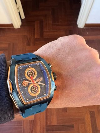 Orologio LIGE Uomo Blu e Oro